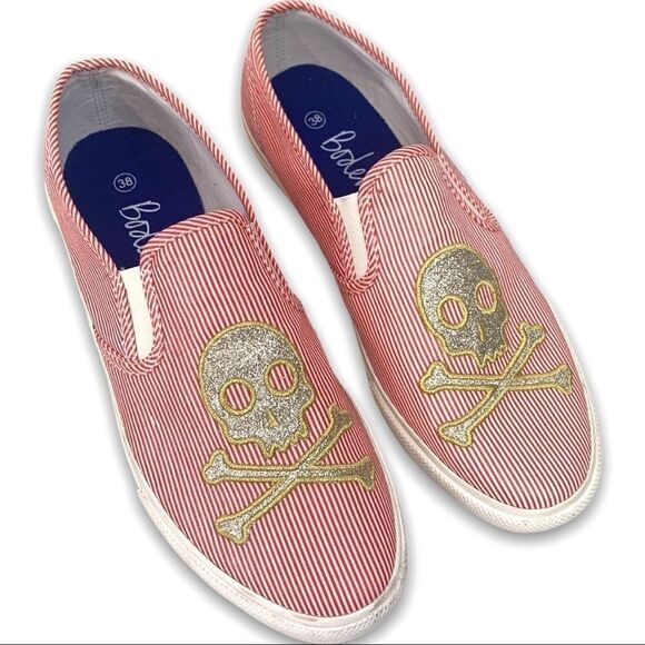 Boden Glitter Skull Nautical Canvas Shoes NWOT - Picture 1 of 7